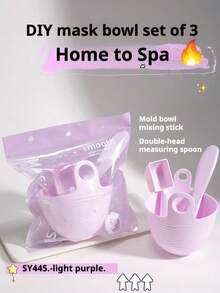 DIY Face Mask Mixing Bowl Set, Includes Mask Bowl, Stirring Rod, Dual-Head Mask Brush, Dual-Head Measuring Spoon, Silicone Beauty Tools For Skin Facial Care Makeup
