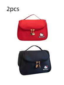 Sanrio 1 Piece Pack Sanrio Hello Kitty Cute Portable Travel Large Capacity Makeup Bag, Toiletry Bag, Skincare Storage Bag, Multifunctional Storage Bag, New Year Gift, Birthday Gift Makeup Travel Toiletry Organizer Essentials Gifts Storage Zipper Accessories Nail Bags, Makeup Bag, Storage, Makeup Bags, Toiletry Bag, Desk Organiser