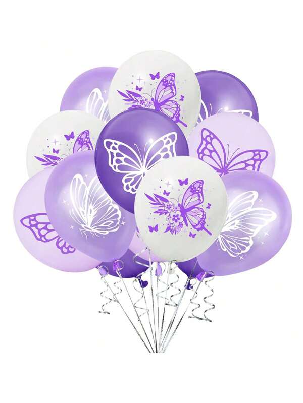 12/24/40 Stück Schmetterlingsmuster Luftballons Boho Dekorationen für Partys, Geschlechts-Enthüllungspartys, Hochzeiten, Geburtstagsfeiern, Hawaii-Partys, Baby-Duschen, Halloween, Junggesellinnenabschiede