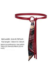 Bộ khăn choàng kiêm thắt lưng đa năng | Phụ kiện thời trang 2 trong 1 | Khăn choàng lụa & Thắt lưng - Nhiều màu - Xem 2