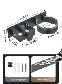 Hair Dryer Stand, Wall-Mounted Non-Drilling Bathroom Hair Dryer Storage Rack, Straightener Electric Clamp Iron Storage Rack, Hair Curler Storage Rack For Barber Shops In Bathrooms, Hair Dryer Ironing Board Stand, Bathroom Accessories, Room Decor