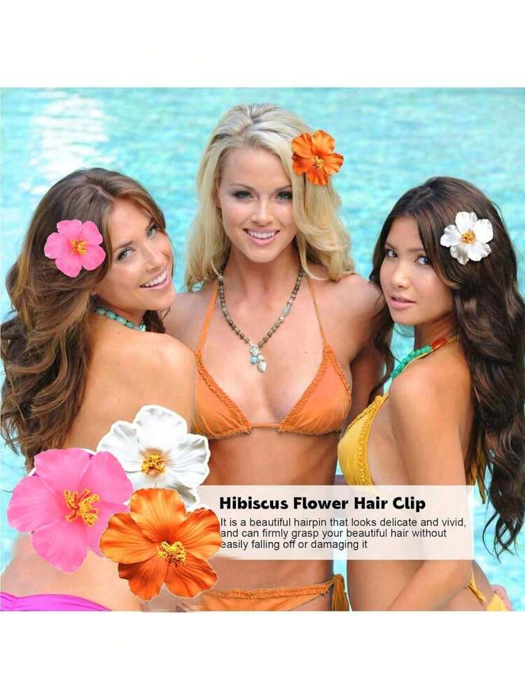 3pcs/1pc Women White, Pink, Yellow 7.5cm/2.95in Tie Dye Faux Flower Hair Clips, Fashion Versatile High-End Elegant Minimalist Solid Color Side Clips, Suitable For Daily Outing, Casual, Party, Commute, Vacation, Ponytail, Bun, Washing Face, Makeup, Outfit Accessory, Claw Clips, Hair Claws, Hair Slide, Hair Barrettes, Hair Accessories, Pink Accessories, Vacation Outfits Woman, Cute Accessories, Valentines Accessories - Multicolor - View 2