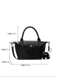 Classic European And American Women's Crossbody Bag, Mini New Fashionable Handbag, Contrasting Color Design, Nylon Waterproof Fabric Shoulder Bag, Suitable For Commuting, Parties And Vacations - Black - View 10
