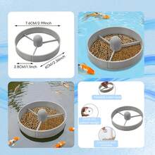 三格主题鱼食喂食器，个性化创意设计，塑料分格鱼食分配器，可重复使用，轻便耐用，适用于花园/池塘/水族箱/漂浮式喂食，亦可用作鱼饵托盘。防止鱼食洒落，美化池塘，是圣诞节、新年、节日及其他节日的绝佳礼物，可定制礼品。 - 彩色 - 查看 4