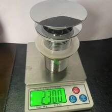 1个不锈钢弹跳式水槽下水器，搪瓷表面，浴室厨房下水器，手动操作，无需用电，带不锈钢滤网的浴室水槽弹跳式下水器，厨房用品，厨房配件，厨房工具 - 銀色 - 查看 4