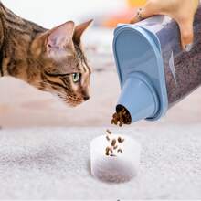 2 Pack 2lb/2.5L Pet Food Storage Container With Measuring Cup, Can Covers And Bowl For Small Dog, Cat, Waterproof - 藍色 - 查看 6