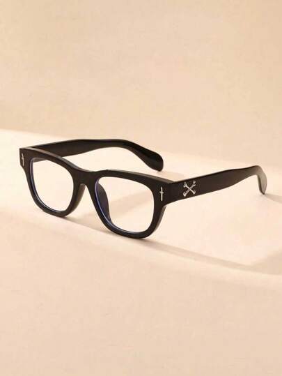 1 Pair Men's Glasses - Square Frame, Lightweight Decorative Glasses Suitable For Casual And Formal Wear, Design, Unique Item, Must-Have For Accessory Collectors, High-Quality Lenses, Designer Edition
