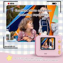 Kids Camera, Instant Print Digital Camera - 1300mAh Rechargeable Battery, Flash, Music, Games, Delayed Printing (10s/5s/3s), USB Charging, - Perfect Christmas & Birthday Gift For Youngsters - Multicolor - View 7