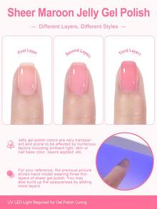 coscelia 6/25色水晶果冻指甲油入门套装，包含透明、裸色、粉色、绿色、蓝色凝胶指甲油，透明玻璃美甲套装，DIY美甲沙龙礼物，女士美甲 - 彩色 - 查看 6