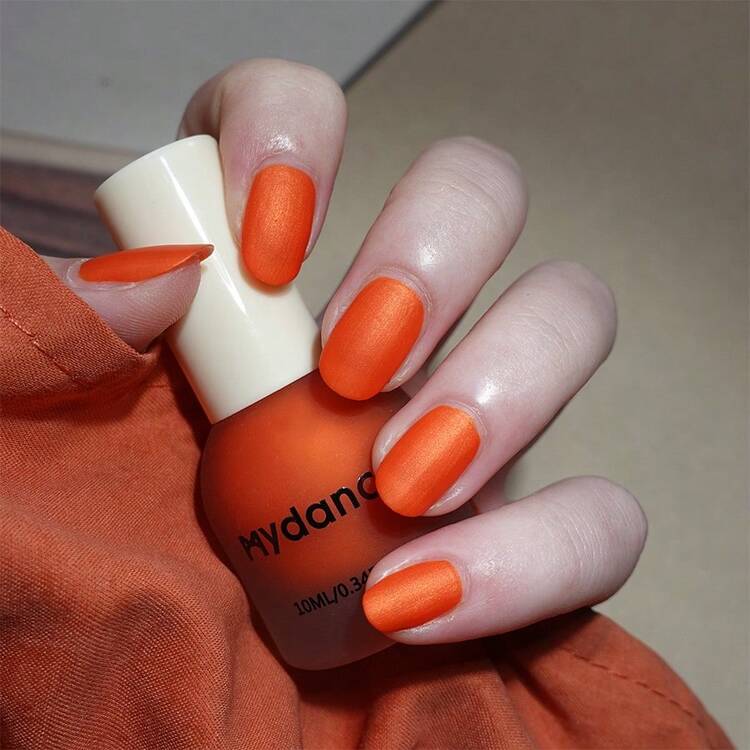 优质哑光指甲油 - 多种颜色可选，快干指甲油，不可烧烤，哑光天鹅绒指甲油，女士美甲DIY沙龙礼物 - 楓葉紅 - 查看 14