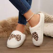 Women's Memory Foam Slippers With Elegant Bow, Cute And Fashionable House Shoes - 棕色 - 查看 8