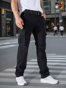 Herren Cargo Hose - Gerade geschnittene Hose - Hose mit Mehreren Taschen - Outdoor Sport Hose - Berg Outdoor Hose - Gerade geschnittene Hose - Mode Hose - 2025 Neu Eingetroffene Hose - Japanischer Stil - Gürtel inklusive - Urbaner Funktionaler Outdoor Sport - Sportlich Lässig Pioneering - Straßen Lässig - Urlaubs Lässig Tarnung Muster Universelle Passform Lässige Outdoor Sport Cargo Hose Hohe Qualität Militär Stil - Blau - Übersicht 2