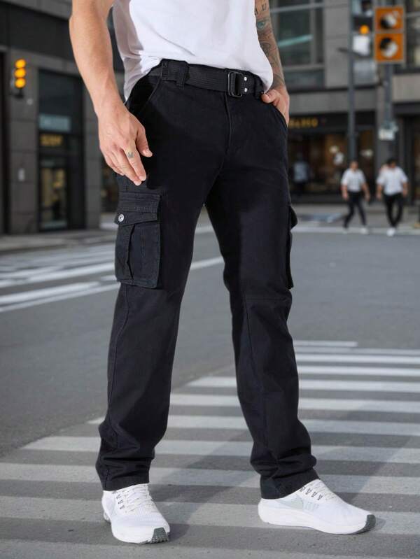 Herren Cargo Hose - Gerade geschnittene Hose - Hose mit Mehreren Taschen - Outdoor Sport Hose - Berg Outdoor Hose - Gerade geschnittene Hose - Mode Hose - 2025 Neu Eingetroffene Hose - Japanischer Stil - Gürtel inklusive - Urbaner Funktionaler Outdoor Sport - Sportlich Lässig Pioneering - Straßen Lässig - Urlaubs Lässig Tarnung Muster Universelle Passform Lässige Outdoor Sport Cargo Hose Hohe Qualität Militär Stil