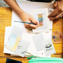 25张 | 300克冷压水彩纸 | 手工棉布毛边 | 适用于素描、绘画等 - 白色 - 查看 10