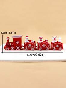 1pc Christmas Decor 4-Piece Mini Train Figurine(Dimensions After Assembly(7.67inx1.81in)), Children's Birthday Gift, Display Decoration