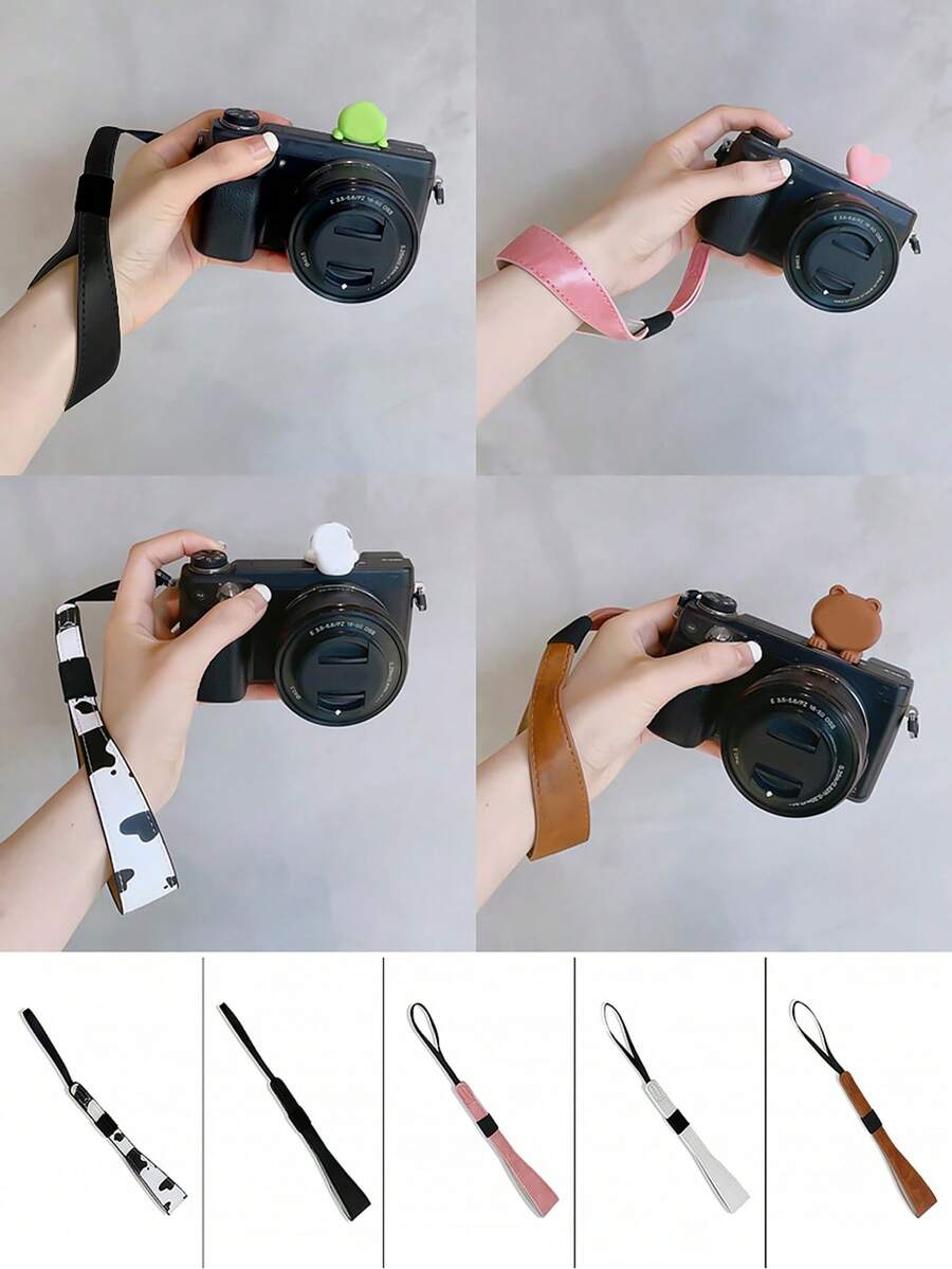 1pc Retro PU Leather Wrist Strap/Lanyard For DSLR/Mirrorless Camera