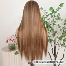 13X4 Free Part Blue Lace Front Wigs 26 Inch Pre Plucked Long Straight Hair Wigs Glueless Soft Light Blue Colored Wigs Heat Resistant Long Blue Straight Synthetic Lace Front Wigs For Fashion Women For Daily Christmas Party Cosplay Use - Làm nổi bật tóc vàng - Xem 9