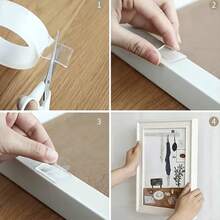 1 pieza/3 piezas Cinta adhesiva doble cara de alta resistencia, cinta adhesiva doble cara nano de alta viscosidad, no deja rastros al pegar artículos, no daña las paredes, con una fuerte viscosidad, talla grande duradera que los ganchos, cinta adhesiva doble cara lavable, cinta adhesiva doble cara impermeable reutilizable, cinta adhesiva doble cara transparente de uso intensivo lavable y súper resistente, tiras decorativas, se puede cortar. Cinta adhesiva nano removible, lavable y transparente de uso múltiple para pegar artículos en el hogar/oficina/coche.