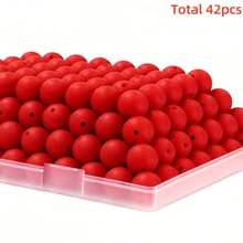 42Pcs Silicone Beads 12/15MM Round Bead For Jewelry Making To Make Bracelets DIY Keychain Necklace Jewelry Accessories And Round Silicone Beads For Pens