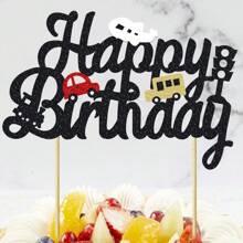 1Pc Transportations Cake Topper Transportation Traffic Light Happy Birthday Cake Topper For Traffic Vehicle Bus Car Train Plane Ship Themed Birthday Party Supplies