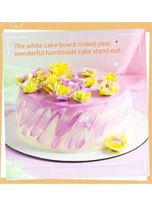 5 Peças Bases Redondas Brancas para Bolo, Base Resistente para Bolo, Prato Antigordurado para Bolo para Casamento, Festa de Aniversário e Feriado, Ideal para Decoração e Apresentação Profissional de Bolos - Multicolorido - Visão 4