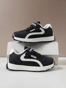 1双儿童运动鞋，2025年春秋季，男童休闲运动鞋，新款低帮女童白色休闲鞋，软底百搭运动鞋 - 黑色 - 查看 3