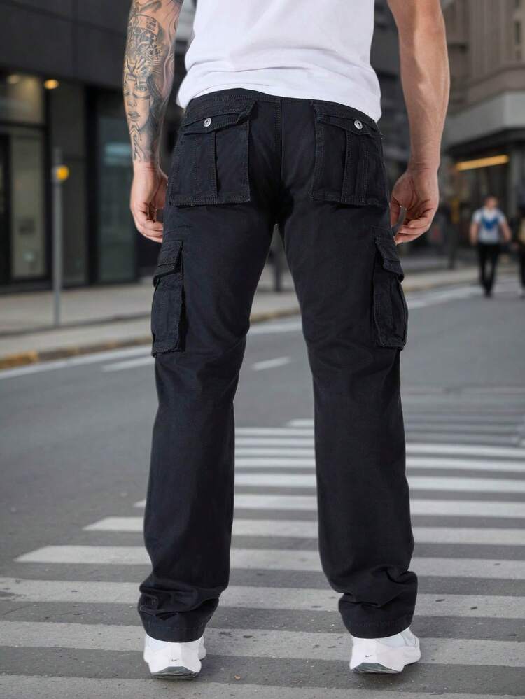 Men's Cargo Pants - Straight Leg Trousers - Multi-Pocket Pants - Outdoor Sports Pants - Mountain Outdoor Pants - Straight Leg Pants - Fashion Pants - 2025 New Arrival Pants - Japanese Style - Free Belt Included - Urban Functional Outdoor Sports - Sporty Casual Pioneering - Street Leisure - Vacation Casual Camouflage Pattern ALL/Global/Universal Fit Casual Outdoor Sport Cargo Pants High Quality Military Style - Blue - View 3