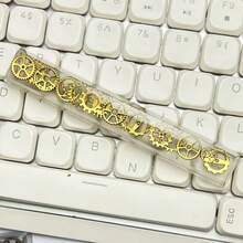 1 szt. Przezroczysta metalowa nakładka na klawisze Space Key o szerokości 6,25U, personalizowana, ręcznie robiona, pojedyncza nakładka na klawisz z żywicy w stylu punk