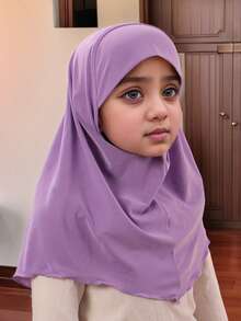 1 szt. Dziewczęca/dziecięca chusta hidżabowa chusta na głowę jednoczęściowa muzułmańska Amira łatwa do noszenia hidżab dla dziewcząt, muzułmańska chusta dla dzieci