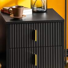 SoBuy FBT115-W Bedside Table With 2 Drawers For Box Spring Bed, Sofa Table, Side Table, Telephone Table, Nightstand, White W X H X D Approx.: 40 X 47 X 40 Cm - Black - View 8