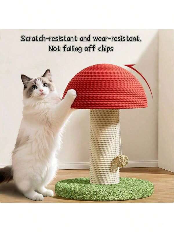 Red Mushroom Cat Scratching Post, Mini Small Kitten Specific Toy, Carrot Cat Scratch Board, Full Sisal Anti-Scratch Non-Shedding Small Pet Supplies, Upright Wear-Resistant Small Cat Toy, Pet Kitten Boredom Buster, Cute Shaped Toy, Pet Decor, Small Size Pet Supplies