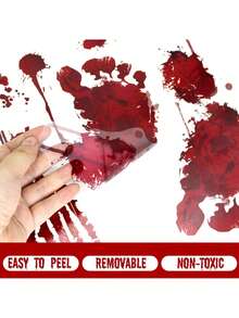6 Blatt Blutige Fußabdrücke Bodenaufkleber, blutige Halloween Dekorationen, blutige Fußabdruck Bodenaufkleber und Abziehbilder für Halloween Party Dekorationen und Zubehör