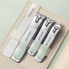 3 Pieces Set Nail Clipper Set, Sharp Fingernail And Toenail Clippers Clippers, Nail File, Thick Nail Trimmer, Stainless Steel Toenail Clippers For Manicure And Pedicure