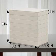 Set Of 8 Stackable  Organizer Trays With 1 Lid For Drawer & Dresser Organizer, Adjustable Velvet  Box Tray Earring Organizer Necklace Storage Ring Bracelet Display Case (Beige)