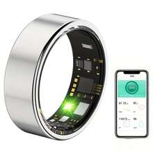 男女通用智能戒指健身追踪器 - 防水健康戒指，具备睡眠追踪、心率和血氧监测、家庭健康管理、步数和卡路里计数、手势滑动视频播放、内置动作感应功能，佩戴舒适。双击手指即可切换视频。（15/20mAh 可充电电池）玫瑰金，尺码 7/8/9/10/11/12，新年/圣诞节礼物 - YJH-TK5 - 查看 4