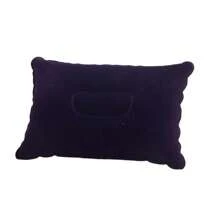 1pc Portable Inflatable Pillow For Outdoor Camping And Nap, Disposable Backrest Cushion, Velour Throw Pillow, Travel Pillow, Car Cushion, Bedding, Home