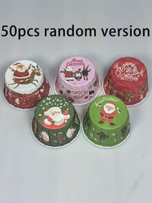 50 Stück/100 Stück zufälliger Stil Weihnachts-Cupcake-Förmchen, fettdichte Backförmchen geeignet für Weihnachten, Halloween, Valentinstag, Muttertag, Geburtstage und Hochzeitsfeiern Weihnachten Weihnachtsdekoration Weihnachtspyjamas Weihnachtsgeschenke Weihnachtsdeko