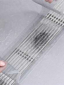 Abschneidbare Duschablauf Haareinfänger selbstklebende Bodenablauf Aufkleber, Einweg-Mesh Badezimmer Küche Spülbecken Haarfilter