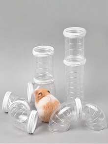 1件仓鼠隧道玩具宠物运动训练管透明仓鼠玩具宠物玩耍小动物配件创意DIY彩色箍管直径5.5厘米 - 彩色 - 查看 4