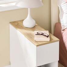 SoBuy Bedside Table With 3 Compartments For Box Spring Bed, Sofa Table, Side Table, Narrow Telephone Table, Bedside Cabinet, White W X H X D Approx. 20 X 60 X 65 Cm FBT162-WN - 白色 - 查看 8
