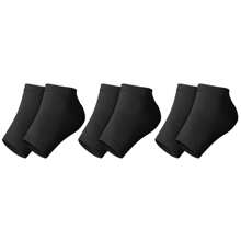 3 Pairs Black Silicone Gel Moisturizing Socks For Women Men Dry Cracked Heel, Heels Soften Repair Care Exfoliating