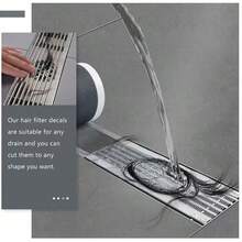 1 Roll Of Disposable Self-Adhesive Floor Drain Sticker: A Cuttable Roll Of Sewer Insect-Proof, Water-Filtering Hair Filter Floor Drain Sticker, With An Anti-Clogging Net And Adhesive Backing. It Is Suitable For Floor Drains And Window Screens, And Is A Multi-Functional Self-Adhesive Sticker.