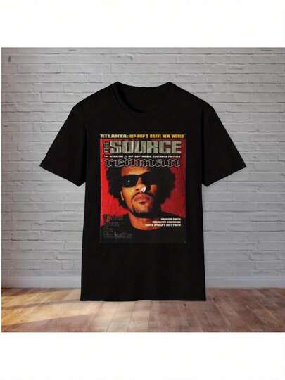 Camiseta gráfica vintage de los 90 para hombres - Cubierta de la revista SICK S0URCE, camiseta XXL con Redman, , Mos Def, Big L - Camiseta retro de rap para conciertos, festivales - Ropa de leyenda del rap de la  este de la vieja escuela, ropa para fanáticos de la música, diseño de impresión en negrita, ajuste cómodo, ropa temática musical, amantes de la streetwear, atuendo de concierto, moda urbana, material duradero, streetwear unisex, entusiastas de la música