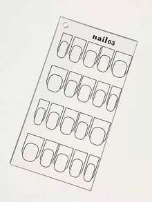 Acrylic Nail Practice Display Board, Double-Sided Oval, Almond, Square Nail Shape Templates, Reusable Practice Pad - Multicolor - View 9