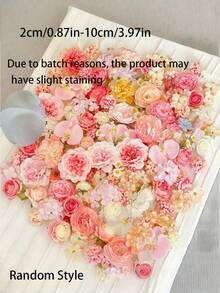 40pcs Mini Silk Flower Heads, Small Pink Fake Rose & Daisy Assorted Artificial Flowers, Suitable For Crafts, Floral Arrangements, Sunflower Scatter, Wedding Hair Accessories, Dress Decor, Autumn Decorations - Color Mixing - View 8