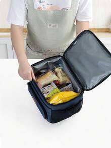 1 件黑色、灰色、酒红色、海军蓝加厚大容量保冷保温冰包车载野餐包防漏单肩保温午餐盒包户外便携午餐包女士午餐盒 - 彩色 - 查看 7