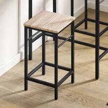 SoBuy OGT10-PF, Bar Set-1 Bar Table And 2 Stools, Home Kitchen Breakfast Bar Set Furniture Dining Set - Khaki - View 7