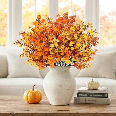2/4/100PCS Autumn Decoration Artificial Gypsophila Flowers Bouquets Fake Plants Birthday Party Decorations Wedding Flower Baskets Bride Holding Flowers Home Furnishings Dining Rooms Bedrooms Windowsills Vases For Decorations New Year Decorations Outdoor Gardens Start Of School Season