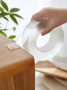 1pc 2cm/0.78in Reusable And Washable Nano Double-Sided Tape - Transparent, Multi-Purpose Adhesive Suitable For Home, Kitchen, Bathroom, Office And Automotive Use Room Decor Wall Decor Wall Stickers Wall Sticker Stickers Sticker - Clear - View 6