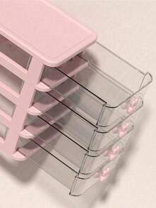 Hộp đựng trang sức màu trắng và hồng, nhiều màu/nhiều tầng/2 tầng/3 tầng/4 tầng, thích hợp cho gia đình, bàn làm việc, đựng đồ nhỏ, ngăn kéo, hộp đựng đồ màu hồng dành cho phụ nữ và trẻ em, phụ kiện tóc. - Nhiều màu - Xem 4